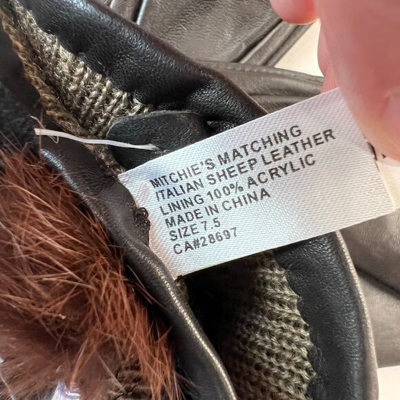 Mitchie's Matchings Vintage Sheeps Leather Brown Gloves Women's size 7.5 NWT - Picture 4 of 5